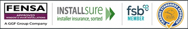 FENSA, INSTALLsure, FSB Member and Trading Standards Approved scheme badges